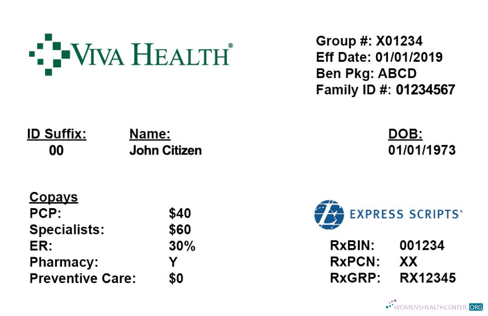 Download USA VivaHealth health insurance card Photoshop template